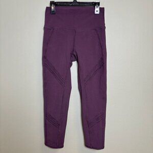 Alo Yoga Pants Leggings Mauve Pink Mesh S Cropped Stretch Gym Athletic Training
